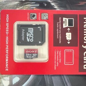Sony Black and Red Micro SD Card with Adapter